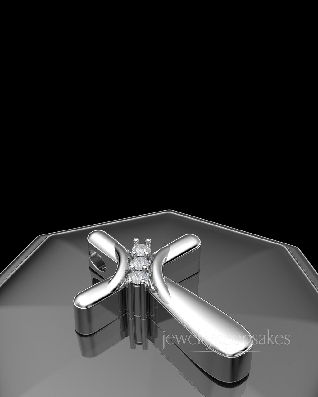 Sterling Silver Elegant Cross Permanently Sealed Waterproof Cremation Pendant