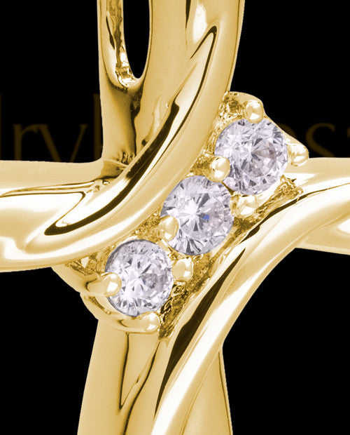14K Gold Elegant Cross Cremation Pendant
