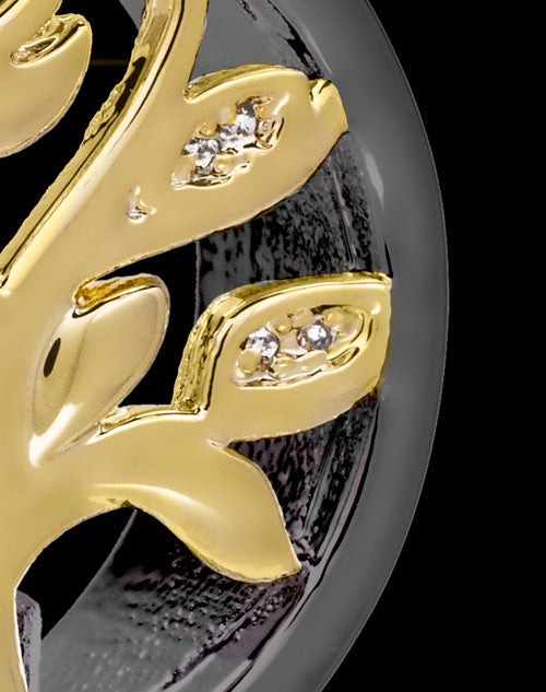 Black and Gold Tree of Life Cremation Pendant