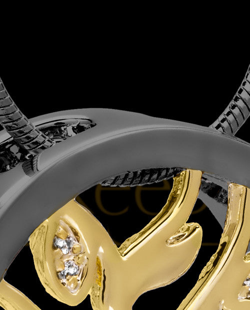 Black and Gold Tree of Life Cremation Pendant