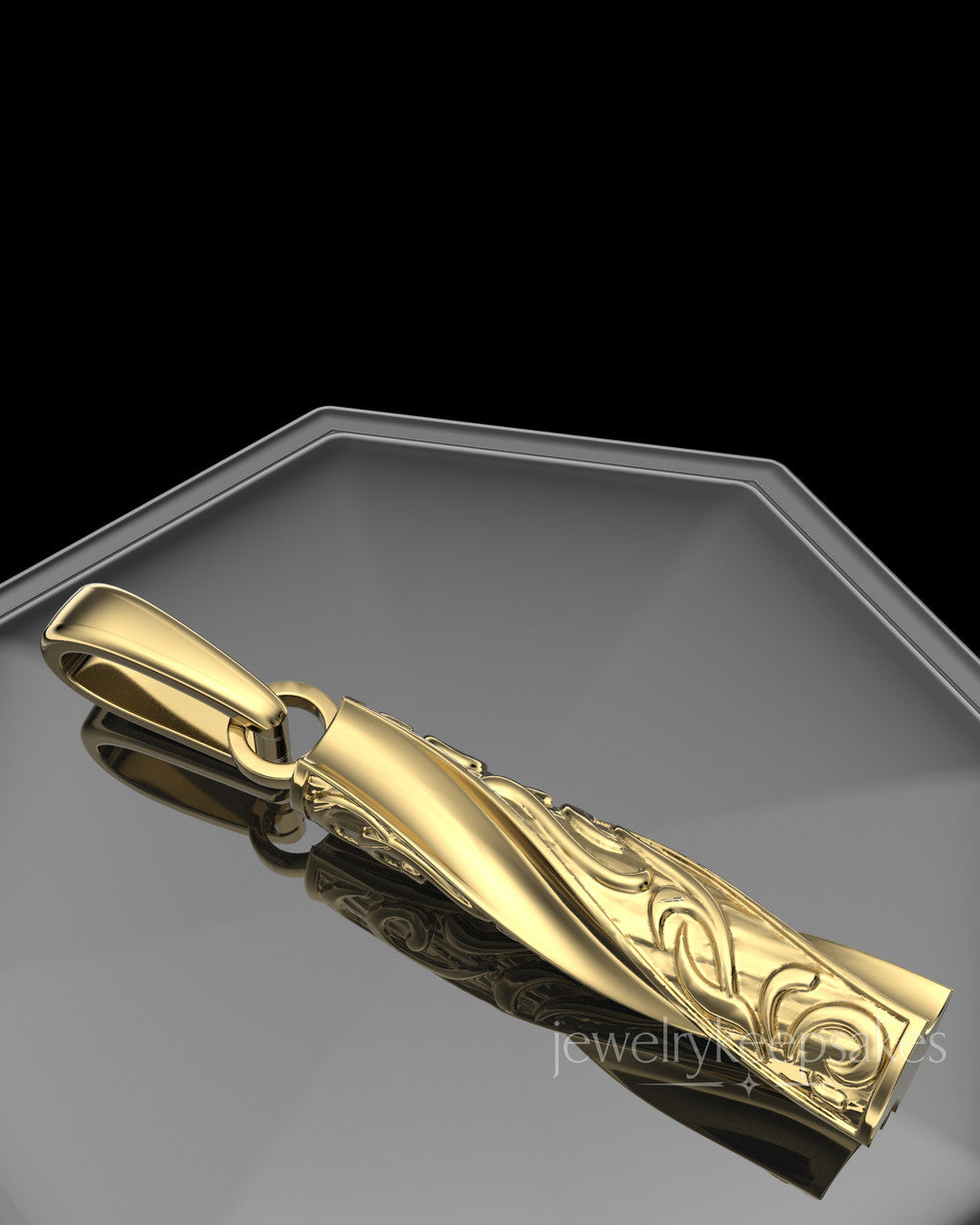 Gold Plated Turned Cylinder Permanently Sealed Waterproof Cremation Jewelry