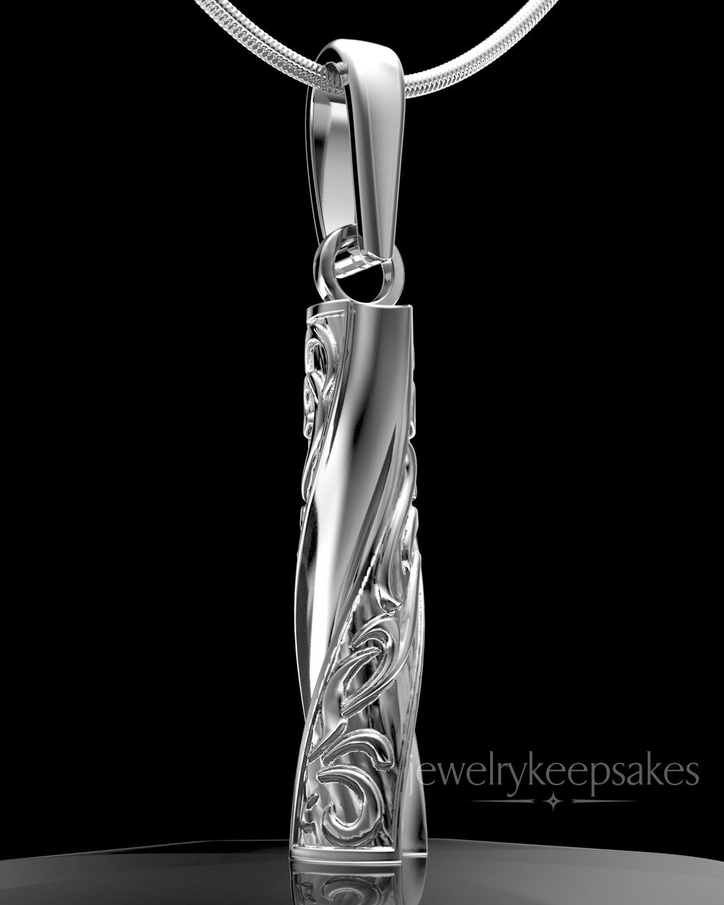Sterling Silver Turned Cylinder Permanently Sealed Waterproof Cremation Jewelry