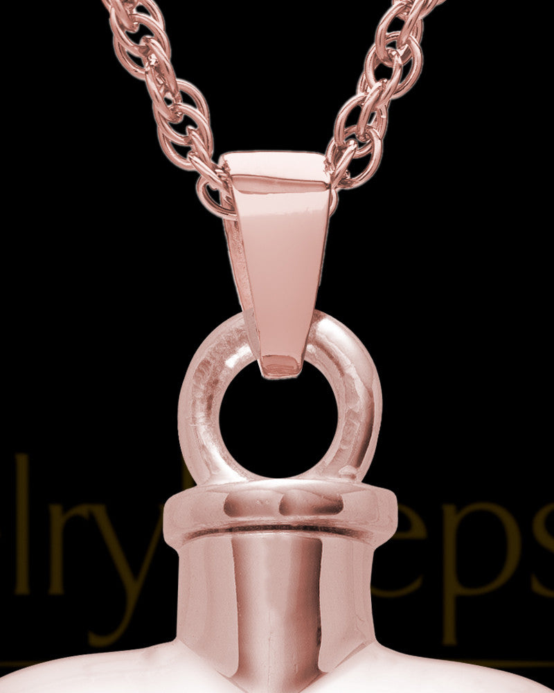 14K Rose Gold Cremation Jewelry By Your Side Heart Keepsake