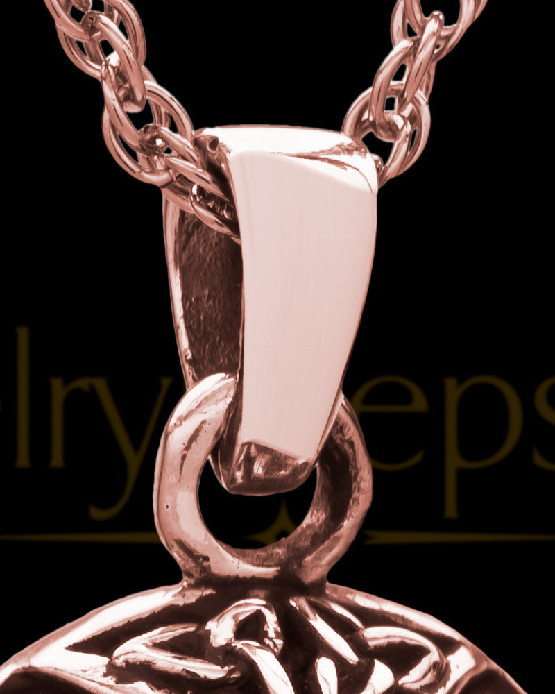 14K Rose Gold Irish Round Cremation Jewelry