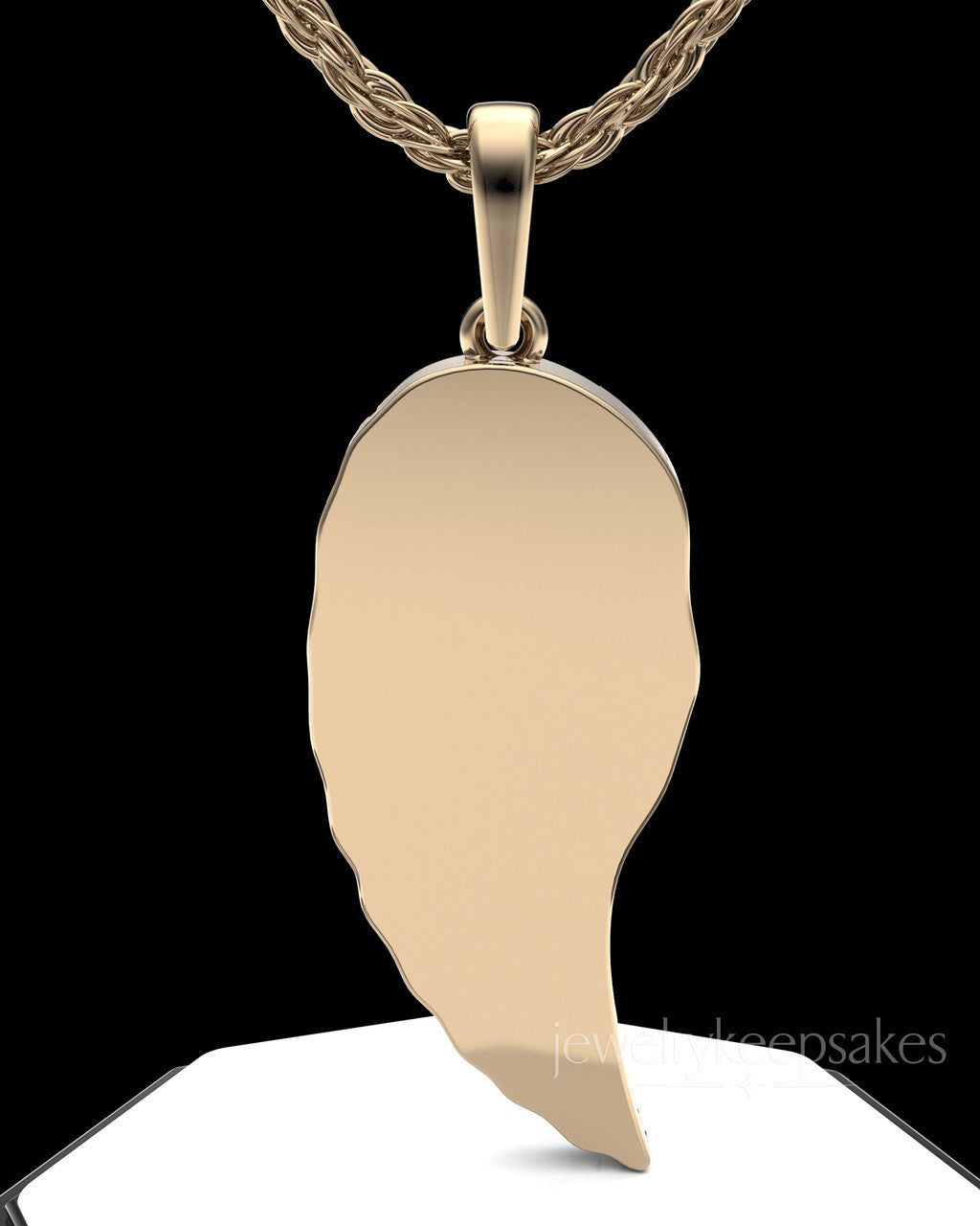 Solid 14K Gold Plated Feathers Permanently Sealed Waterproof Cremation Pendant