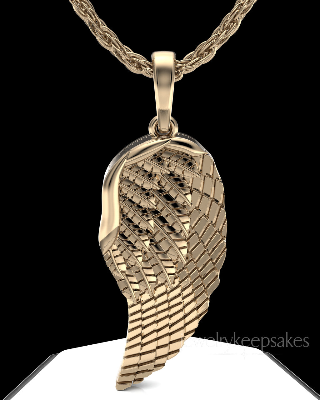 Solid 14K Gold Plated Feathers Permanently Sealed Waterproof Cremation Pendant