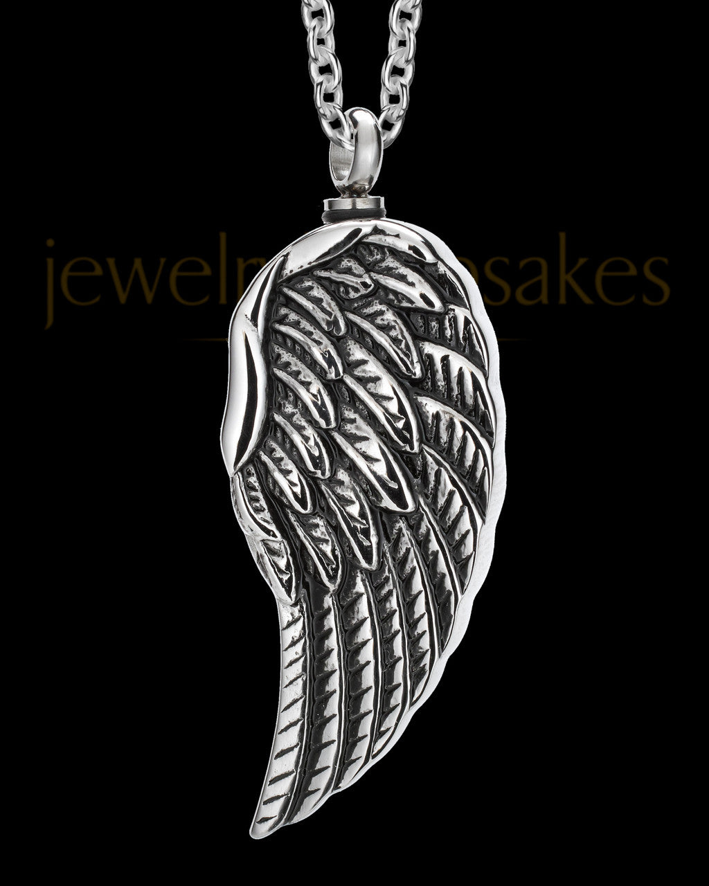 Men's Feathers Cremation Pendant For Ashes Stainless Steel