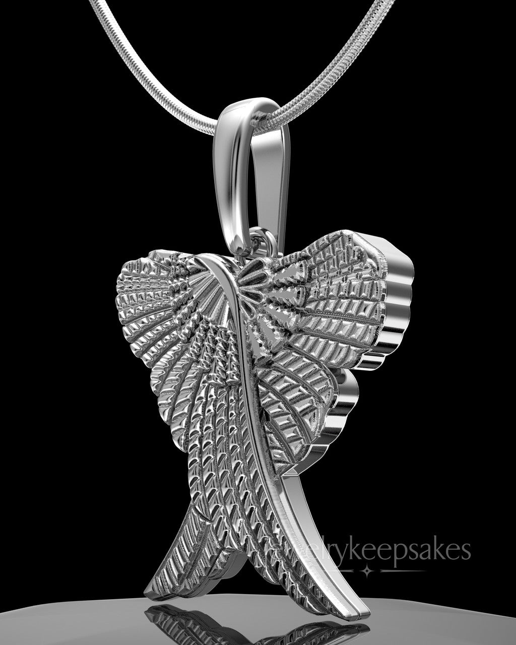 Solid 14K White Gold Virtuous Permanently Sealed Waterproof Jewelry Urn