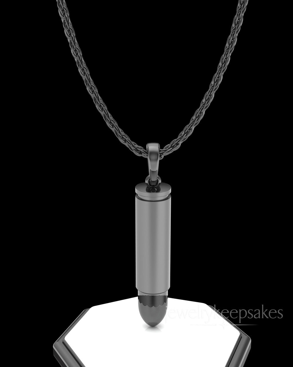 Black Bullet Permanently Sealed Waterproof Cremation Pendant