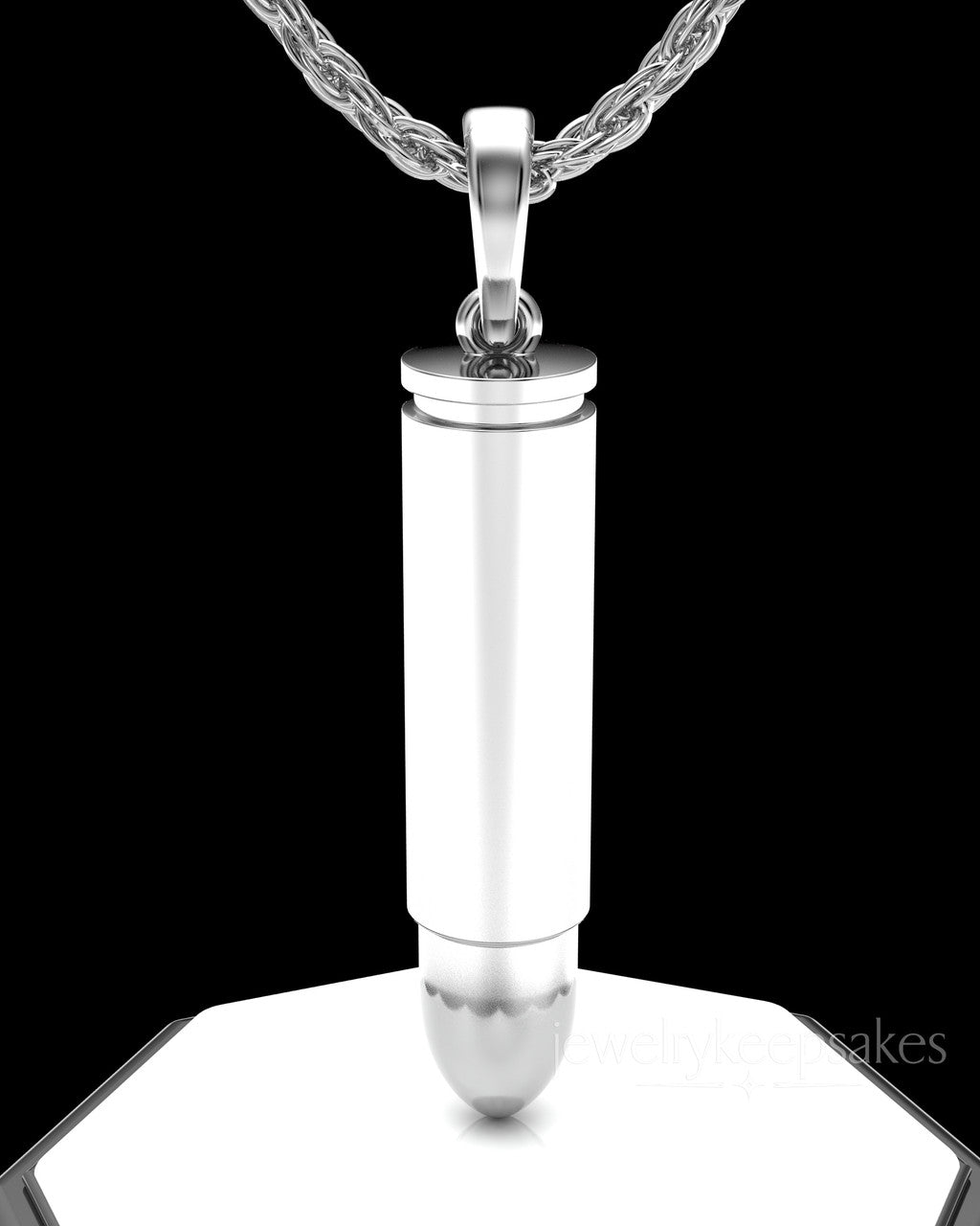 Sterling Silver Bullet Permanently Sealed Waterproof Cremation Pendant