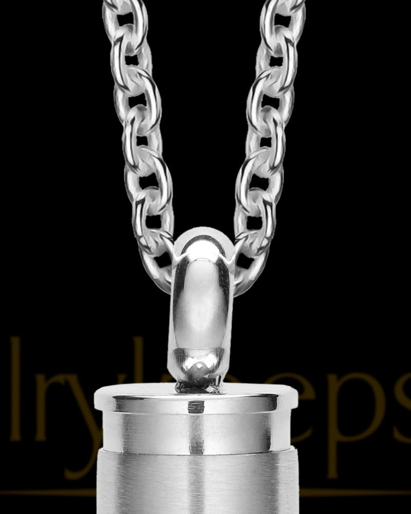 Men's Silver Bulleted Cremation Pendant