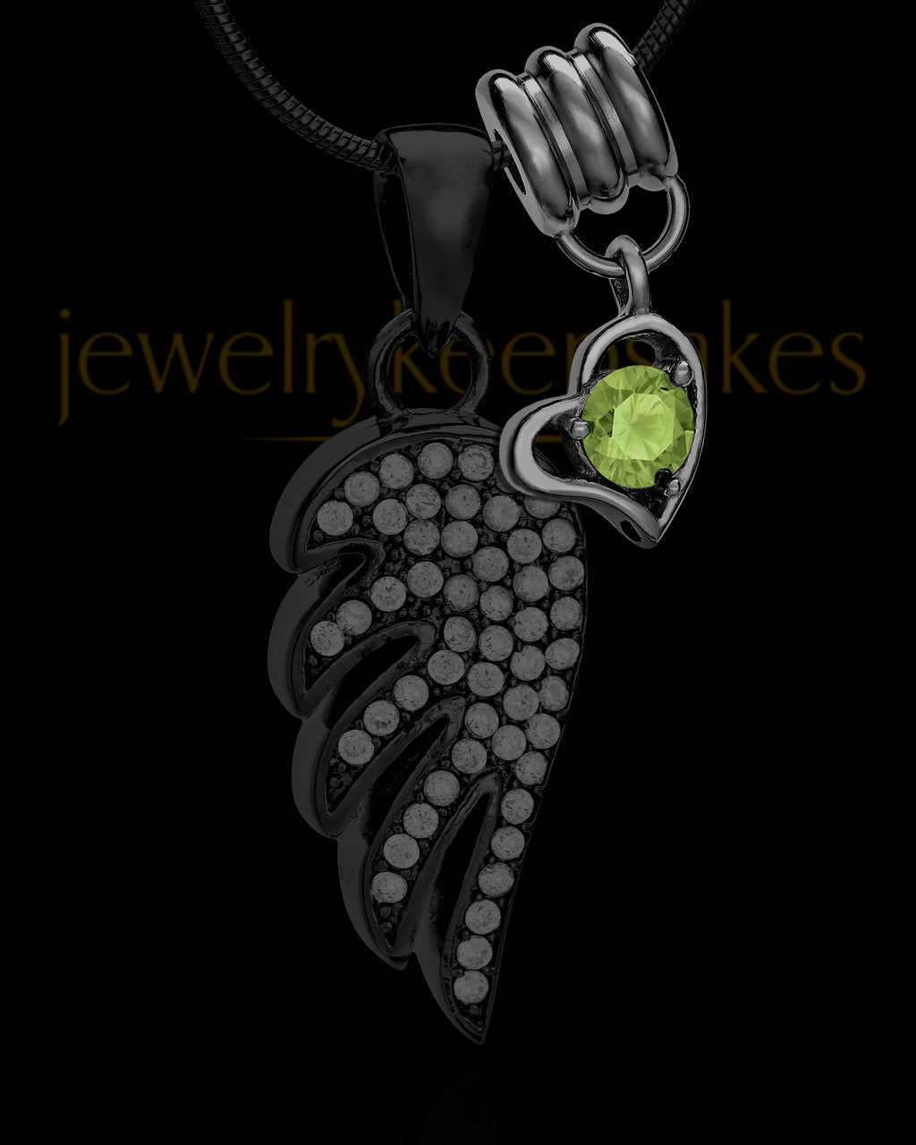 Add a Black August Birthstone Heart