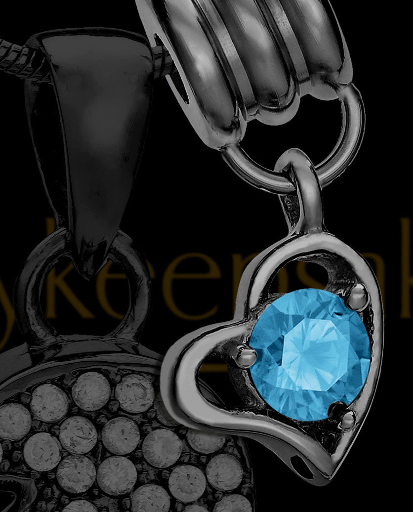 Add a Black December Birthstone Heart