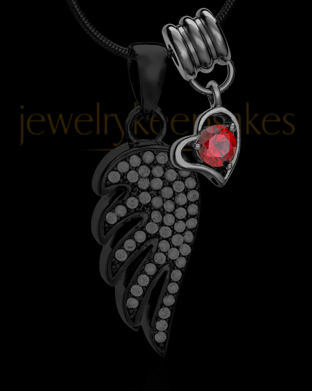 Add a Black January Birthstone Heart