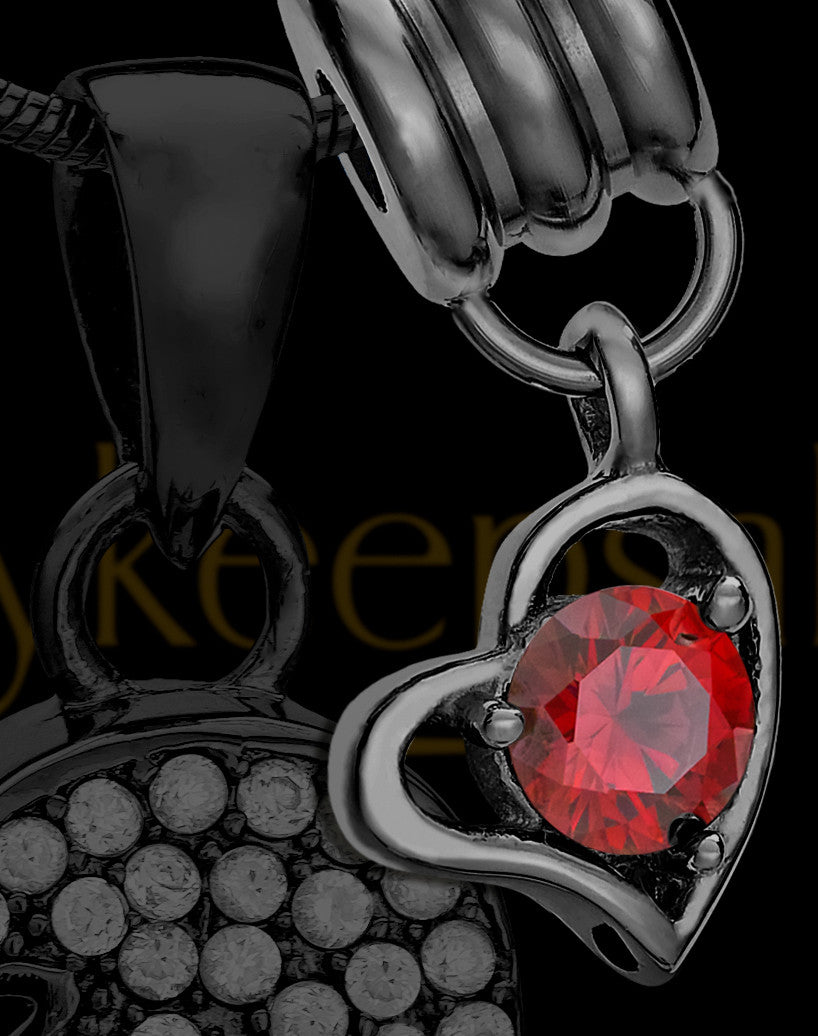 Add a Black January Birthstone Heart