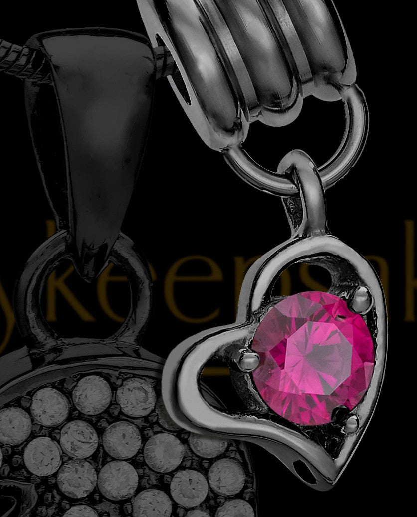 Add a Black July Birthstone Heart