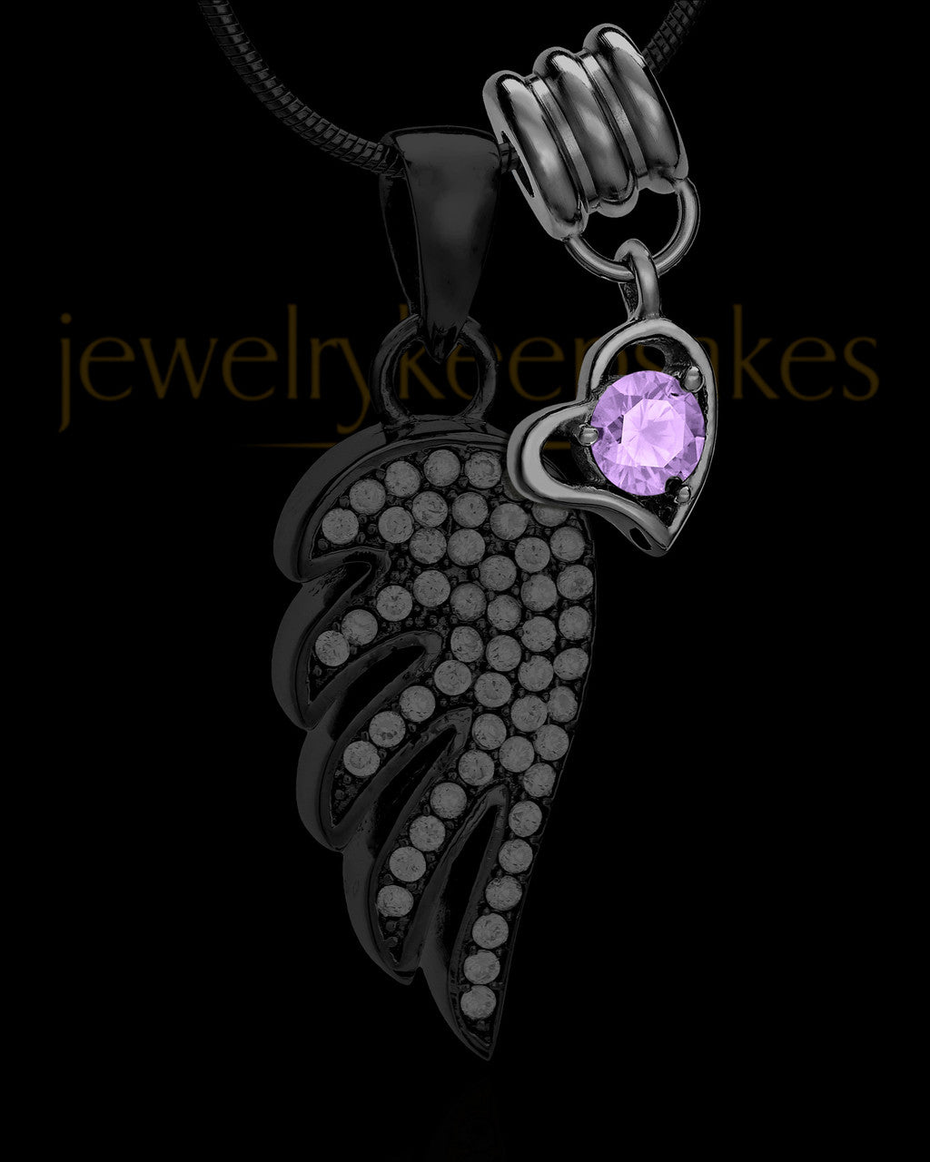 Add a Black June Birthstone Heart