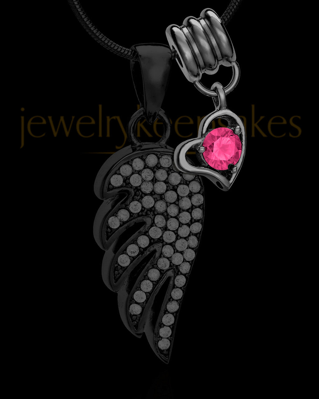 Add a Black October Birthstone Heart