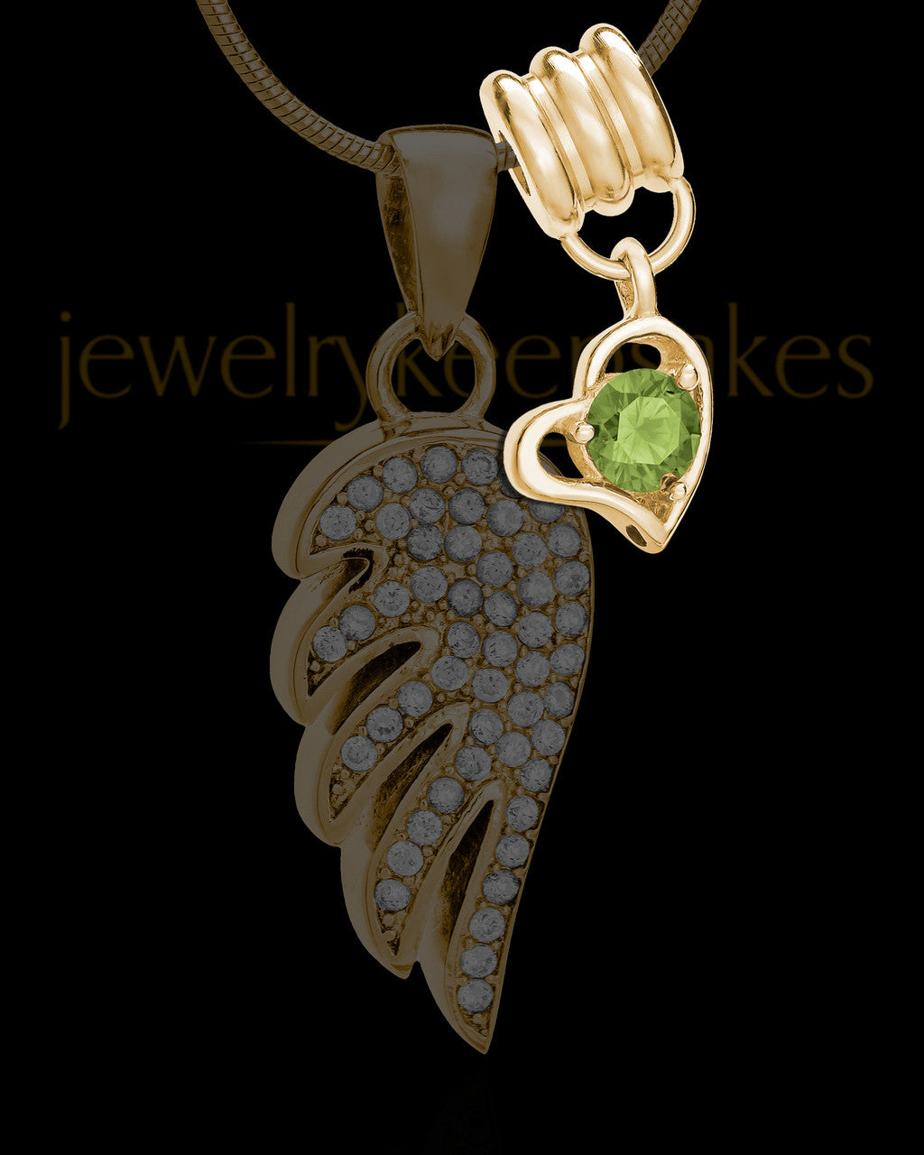 Add an August Gold Birthstone Heart