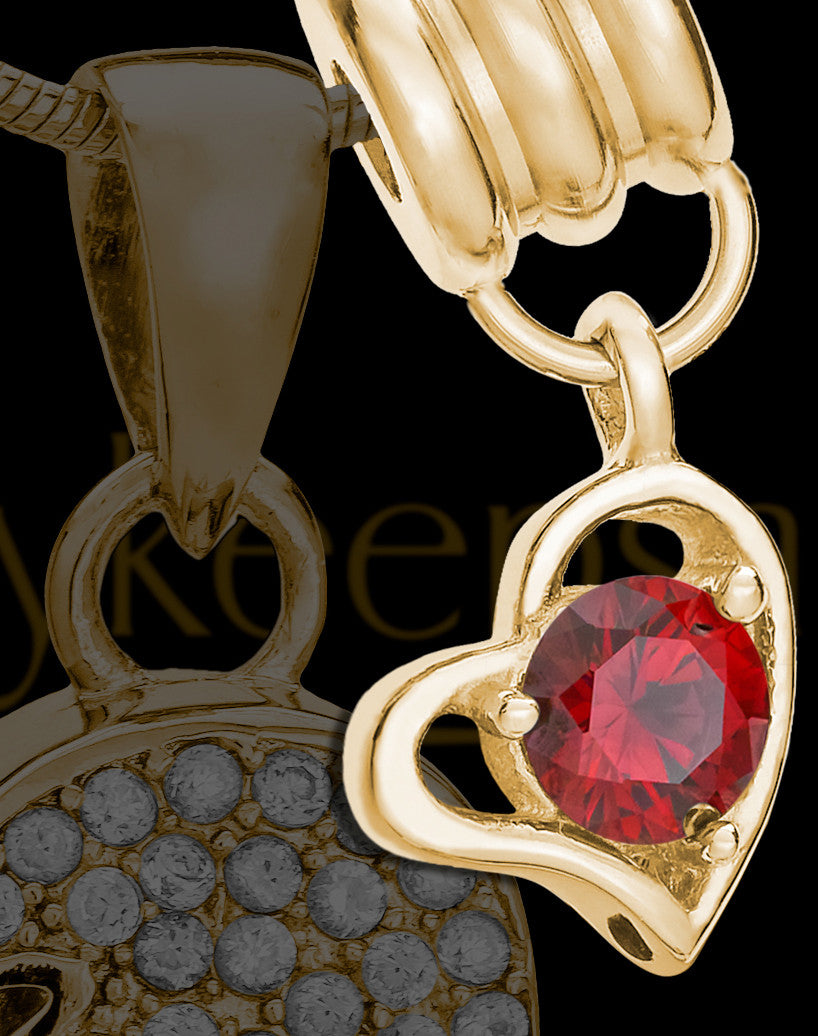 Add a January Gold Birthstone Heart