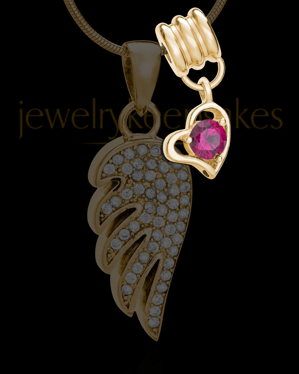 Add a July Gold Birthstone Heart