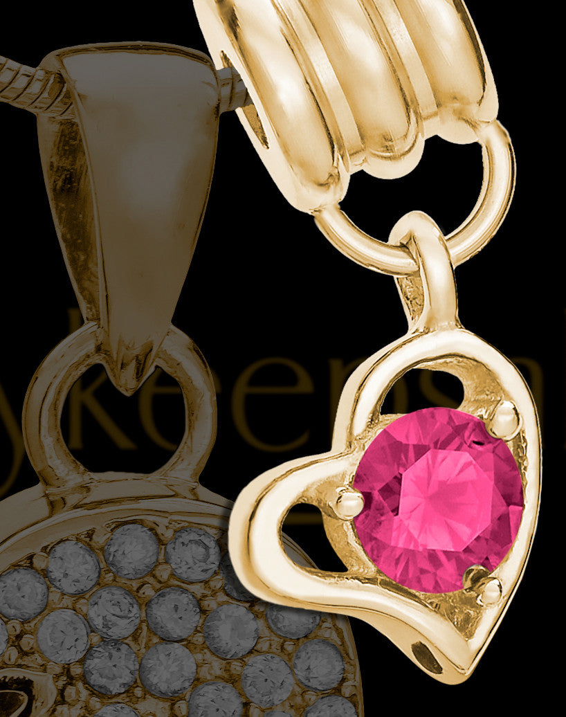 Add an October Gold Birthstone Heart