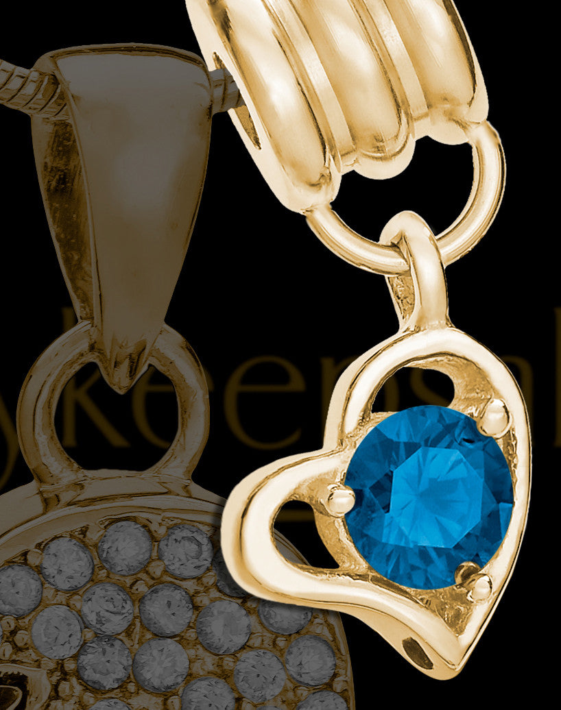 Add a September Gold Birthstone Heart