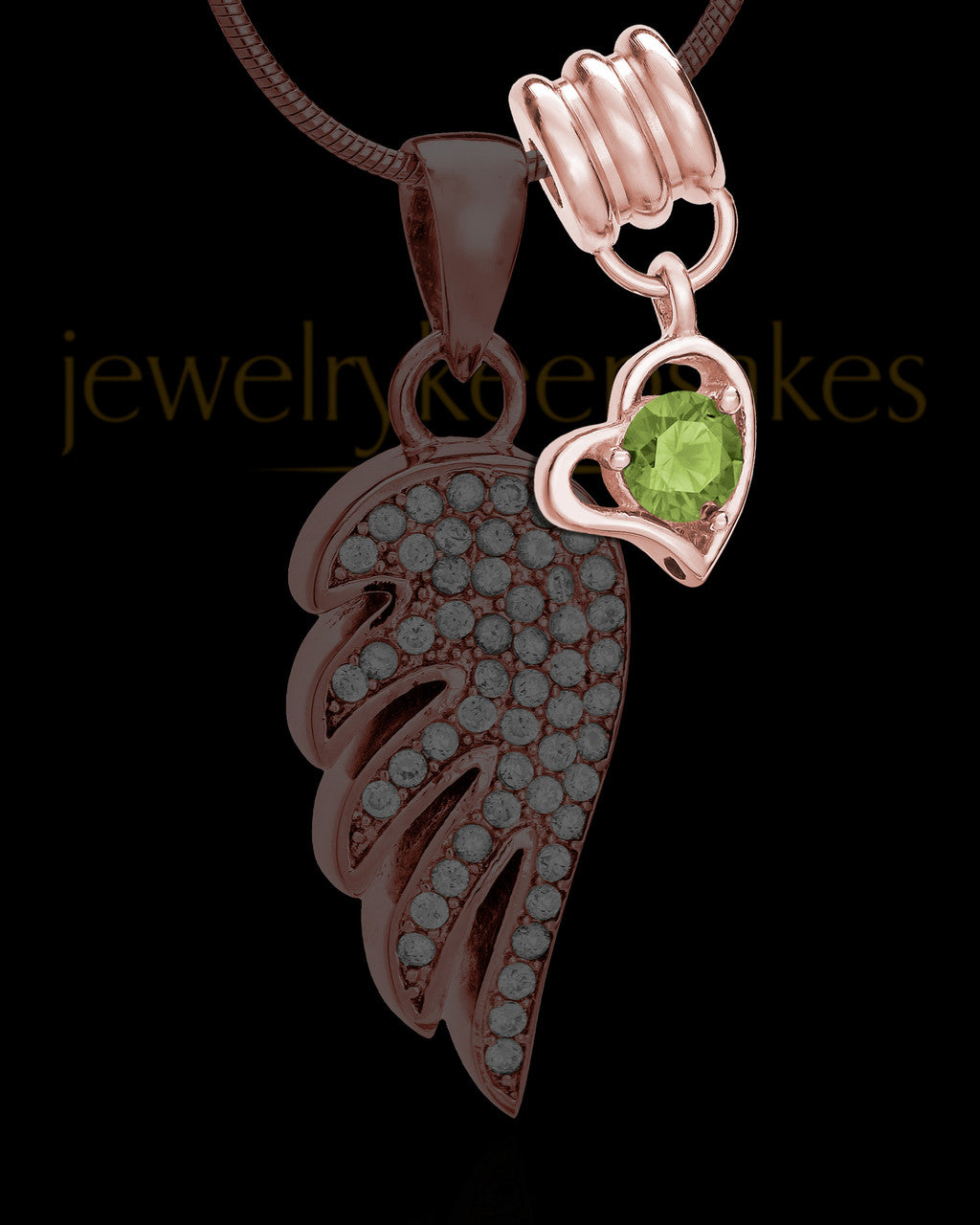 Add a Rose Gold August Birthstone Heart