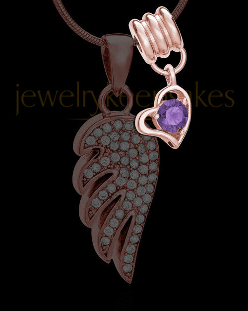 Add a Rose Gold February Birthstone Heart