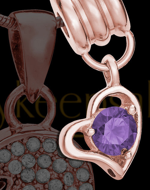 Add a Rose Gold February Birthstone Heart