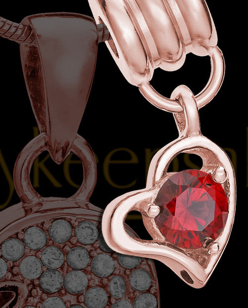 Add a Rose Gold January Birthstone Heart