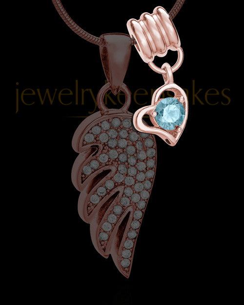 Add a Rose Gold March Birthstone Heart