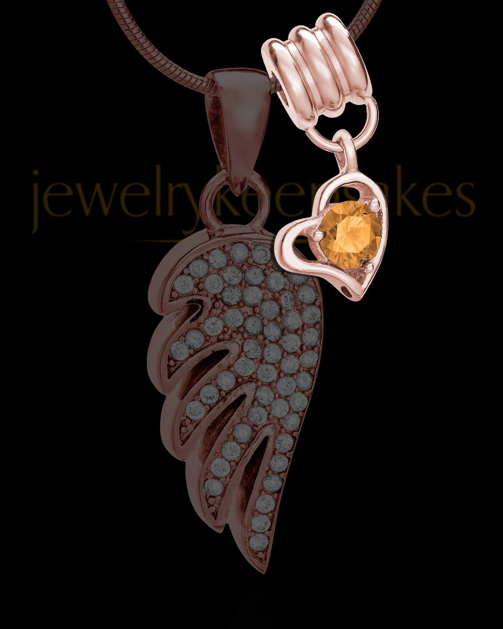 Add a Rose Gold November Birthstone Heart
