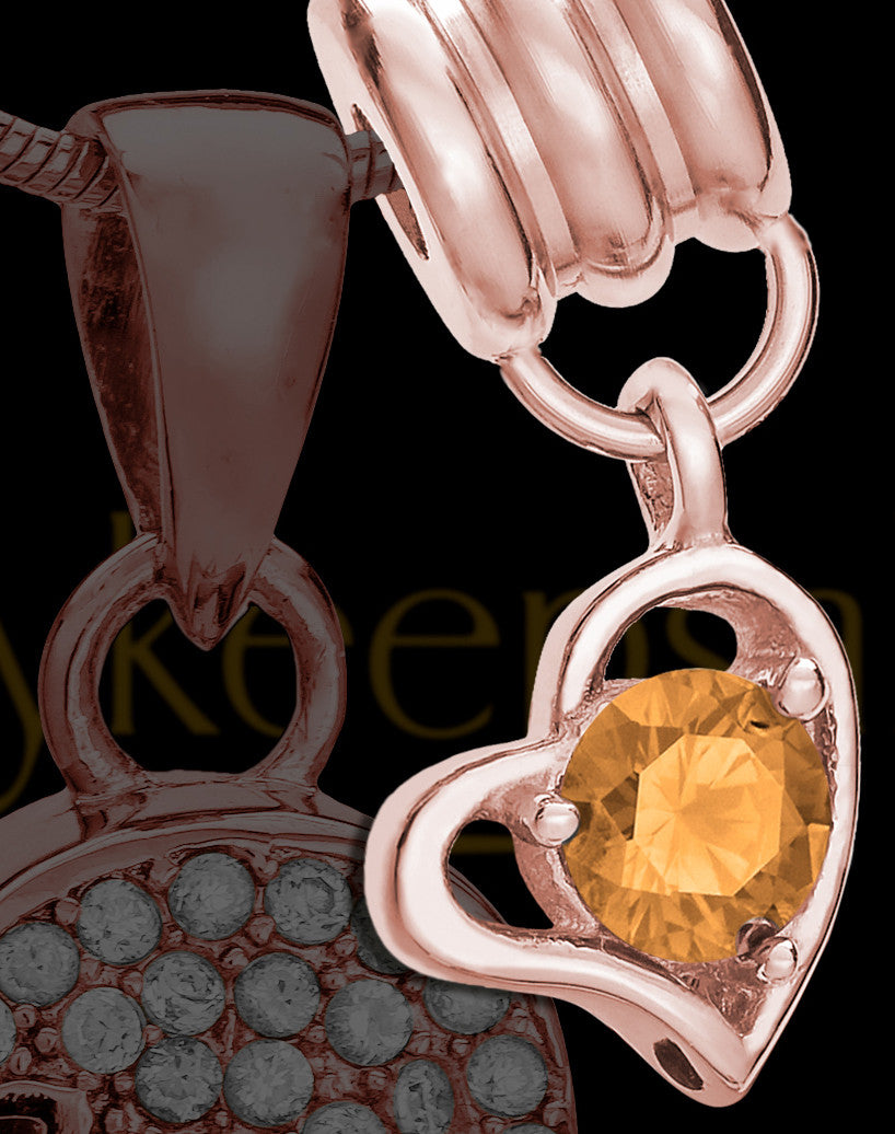 Add a Rose Gold November Birthstone Heart