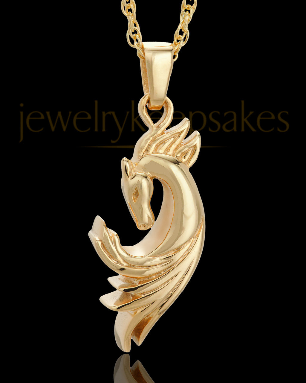 Necklace Urn Gold Plated Wild Horse Keepsake
