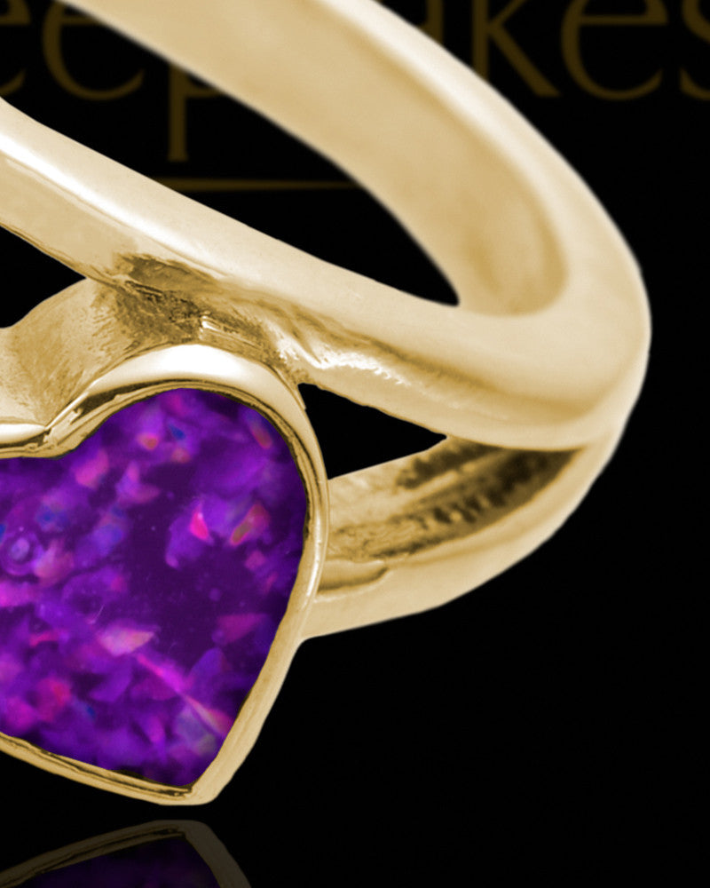 Solid 14K Gold Ladies Finchley Orchid Pearl Opal Ash Ring