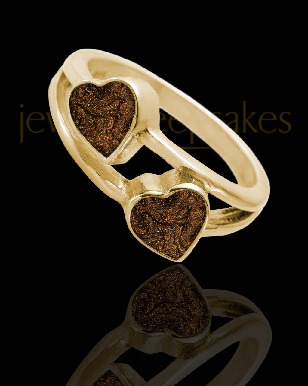 Solid 14K Gold Ladies Finchley with Coffee Ash Ring