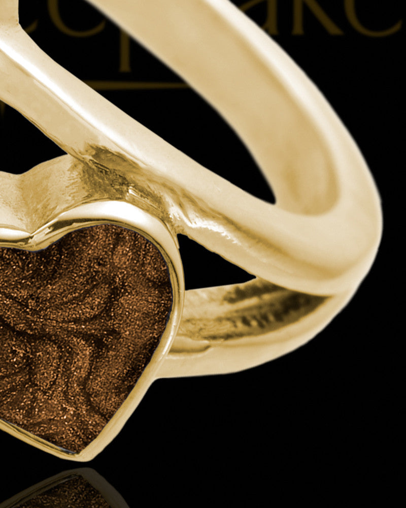 Solid 14K Gold Ladies Finchley with Coffee Ash Ring