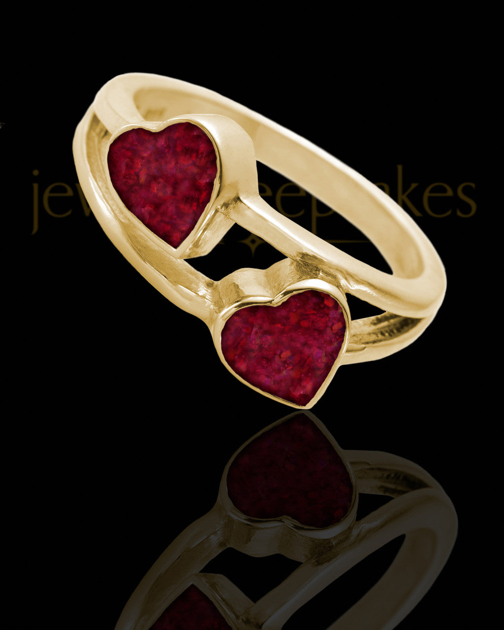 Solid 14K Gold Ladies Finchley Garnet Pearl Opal Ash Ring