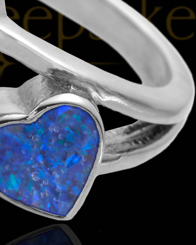 Ladies Finchley Ocean Tide Opal Silver Ash Ring