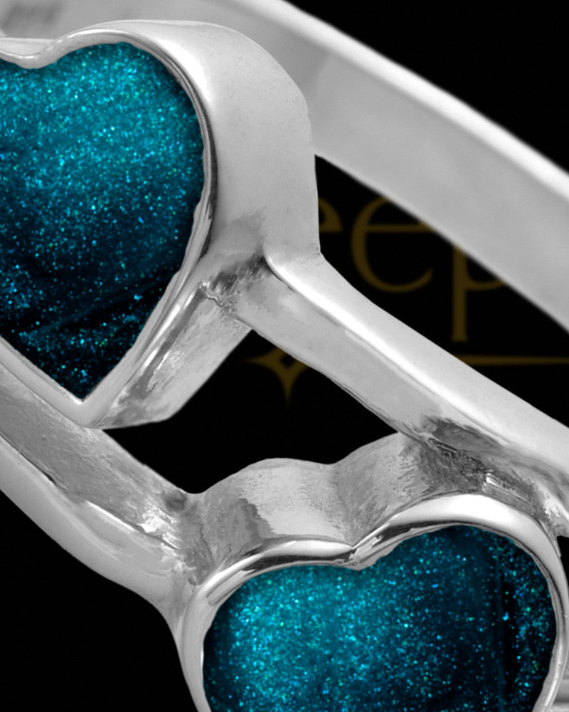 Ladies Finchley with Teal Silver Ash Ring