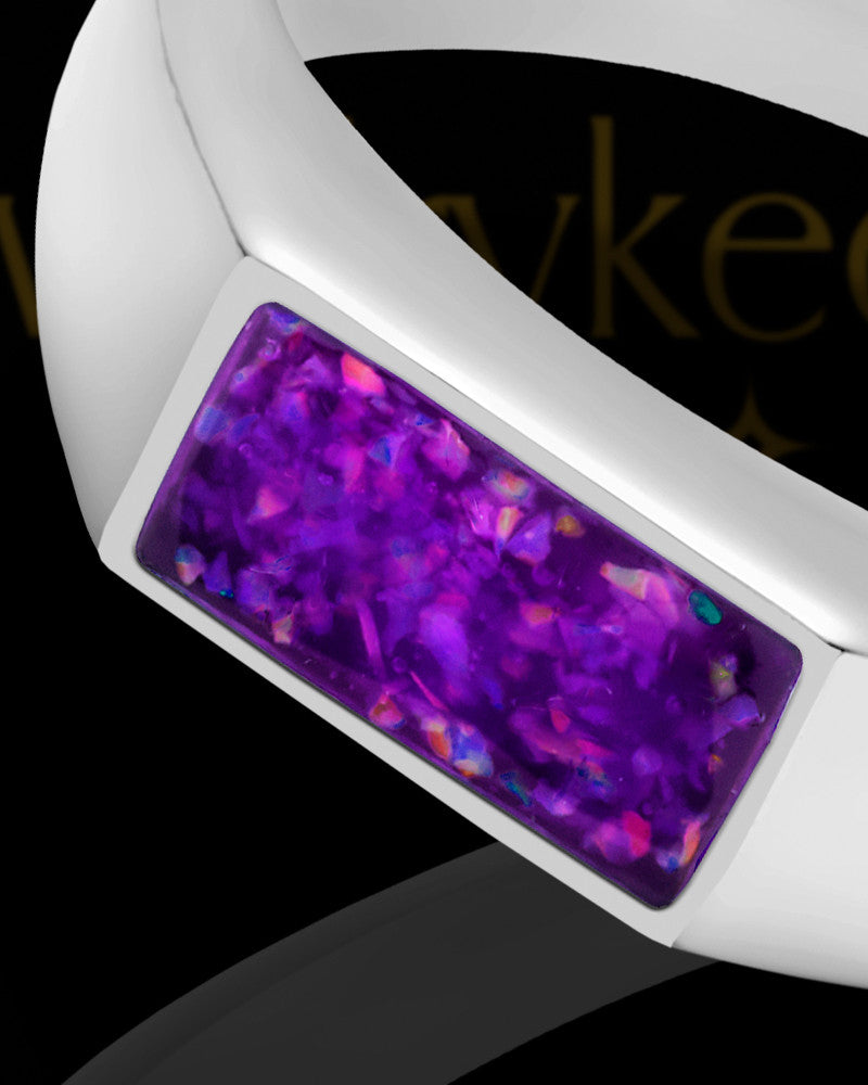 Men's Tacoma Orchid Pearl Opal Silver Ash Ring