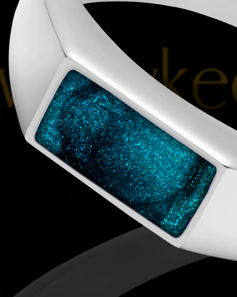 Men's Tacoma with Teal Silver Ash Ring