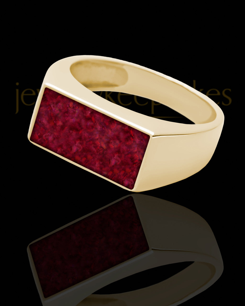 Solid 14K Gold Men's Dumaine Garnet Pearl Opal Ash Ring