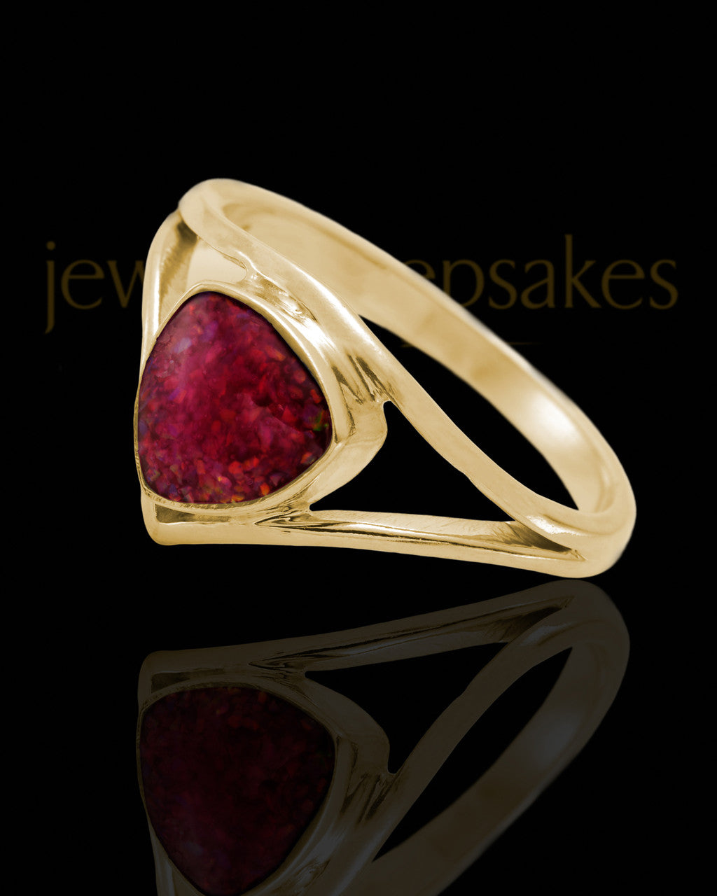 Solid 14K Gold Ladies Tennyson Garnet Pearl Opal Ash Ring