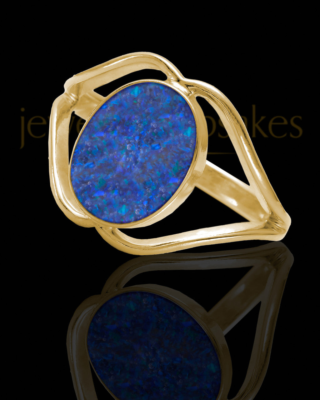 Solid 14K Gold Ladies Yardley Ocean Tide Opal Ash Ring