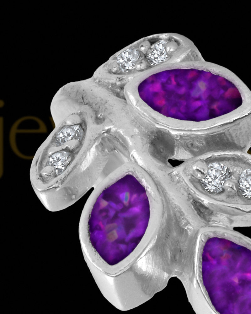 Ladies Felicity Orchid Pearl Opal Silver Ash Ring