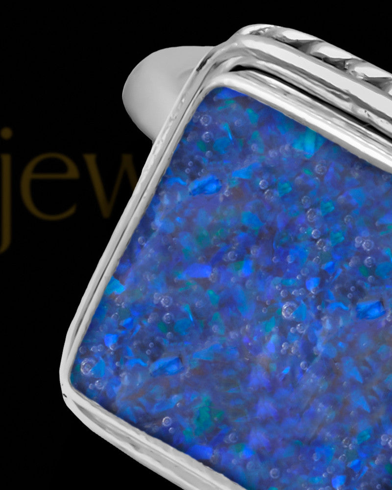 Ladies Calliope Ocean Tide Opal Silver Ash Ring