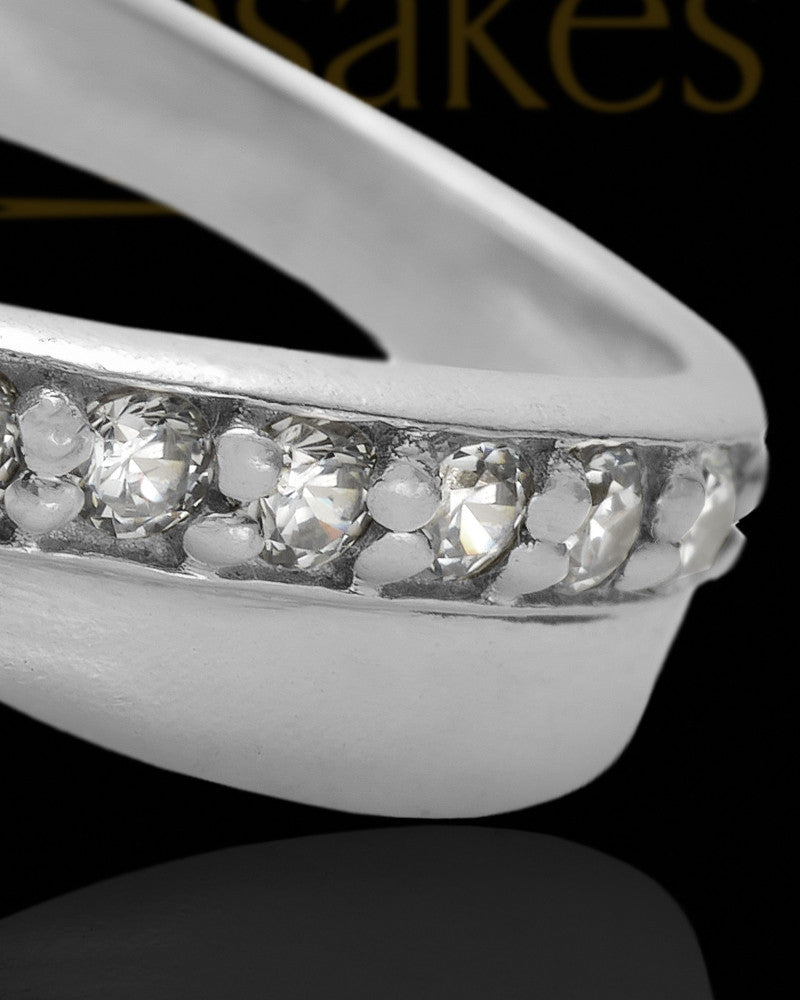 Ladies Botinelli Crushed Linen Opal Silver Ash Ring