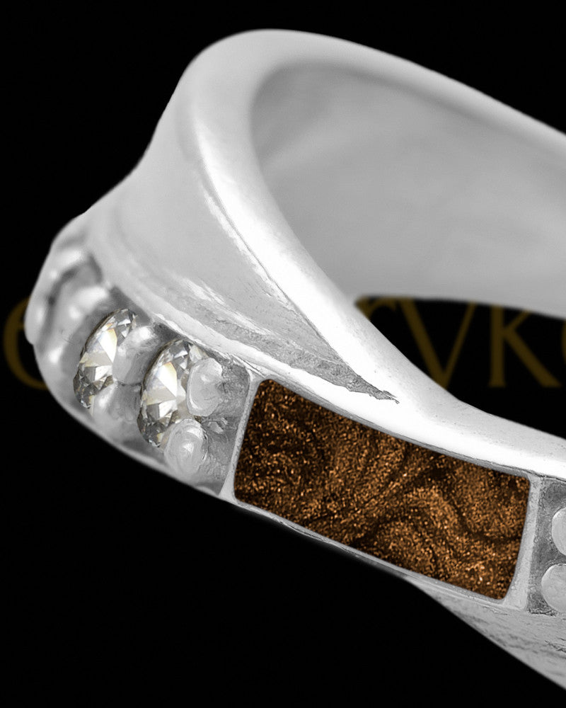 Ladies Botinelli with Coffee Silver Ash Ring